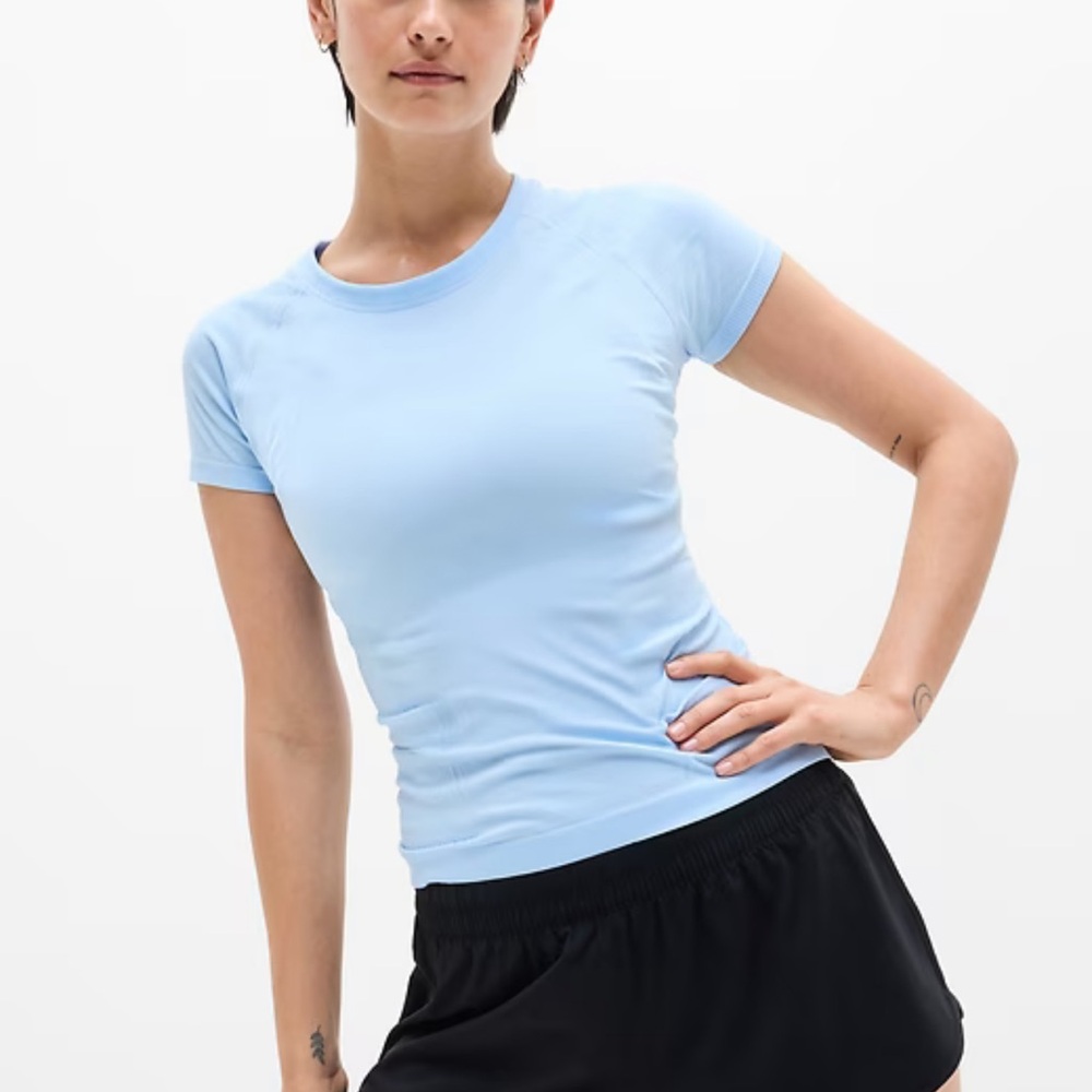 Athleta Sky Blue Short Sleeve Tee